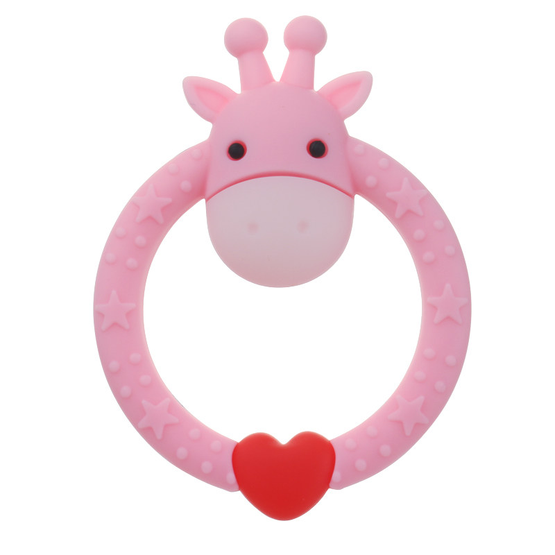 New Bpa Free Food Grade Silicone Baby Teether Cute Giraffe Animal Shape Accessories Infant Teether Silicone